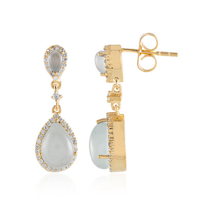 Boucles d'oreilles en laiton et Aigue-marine (Juwelo Style)