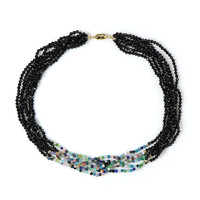 Collier en argent et Spinelle noir (Riya)