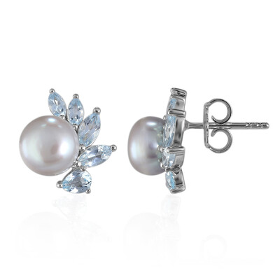 Boucles d'oreilles en argent et Perle de culture d'eau douce (TPC)