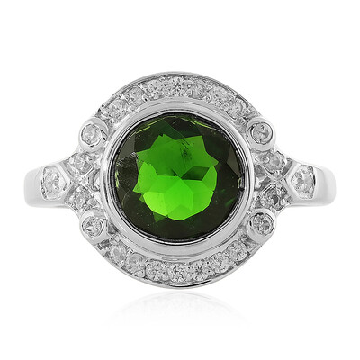 Bague en argent et Diopside de Russie