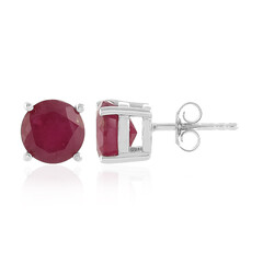 Boucles d'oreilles en argent et Rubis de Madagascar