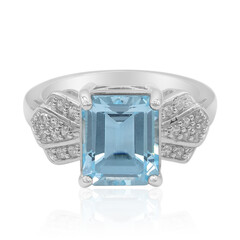 Bague en argent et Topaze bleu ciel