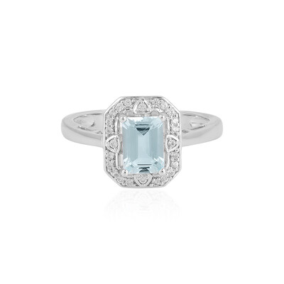 Bague en argent et Aigue-marine