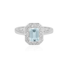 Bague en argent et Aigue-marine