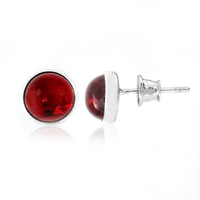 Boucles d'oreilles en argent et Ambre rouge de Colombie