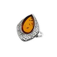 Bague en argent et Ambre baltique