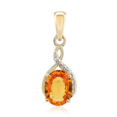 Pendentif en or et Saphir orange de Ban Ka Cha