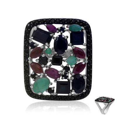 Bague en argent et Emeraude du Brésil