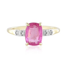 Bague en or et Saphir rose de Madagascar