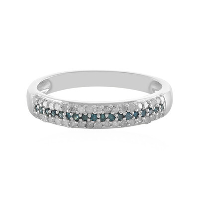 Bague en argent et Diamant bleu I4