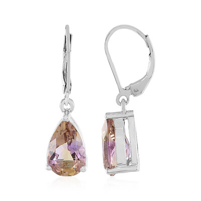 Boucles d'oreilles en argent et Amétrine de Anahi