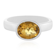 Bague en argent et Quartz champagne