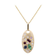 Collier en or et Emeraude de Zambie AAA (Adela Gold)
