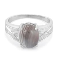 Bague pour homme en argent et Agate du Botswana