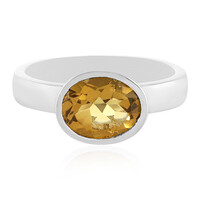 Bague en argent et Quartz champagne