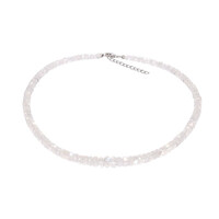 Collier en argent et Pierre de Lune arc-en-ciel