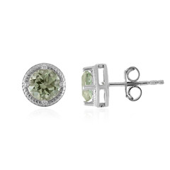 Boucles d'oreilles en argent et Améthyste verte