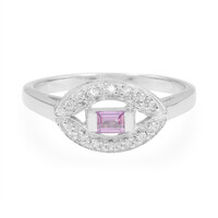 Bague en argent et Saphir parme
