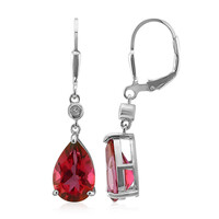 Boucles d'oreilles en argent et Topaze rose