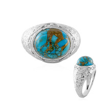 Bague en argent et Turquoise bleue de Mohavie