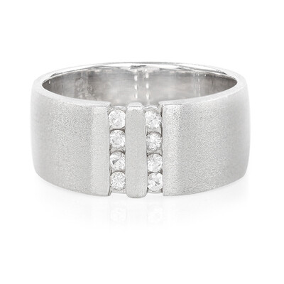 Bague pour homme en argent et Saphir blanc