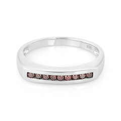 Bague en argent et Diamant Cognac rouge