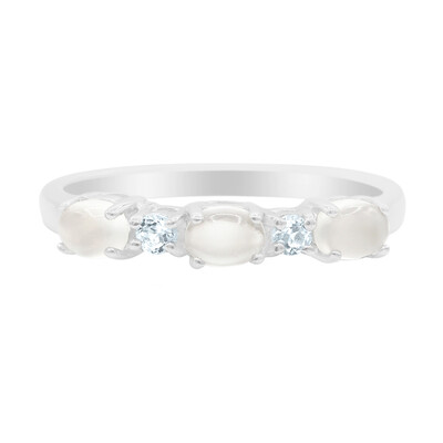 Bague en argent et Pierre de Lune blanche