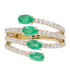 Bague en or et Emeraude de Zambie AAA (CIRARI)