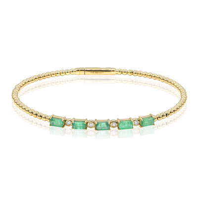 Bracelet en or et Emeraude de Zambie AAA (CIRARI)