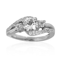 Bague en argent et Topaze blanche