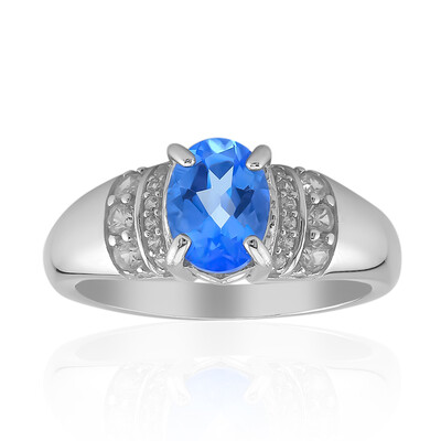 Bague en argent et Topaze Bleue Indigo