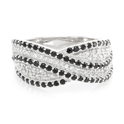 Bague en argent et Spinelle noir