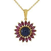 Collier en argent et Saphir étoilé bleu
