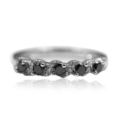 Bague en argent et Diamant noir