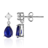 Boucles d'oreilles en argent et Spinelle bleu roi