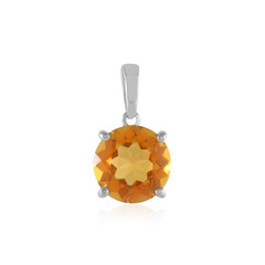 Pendentif en argent et Quartz mystique orange