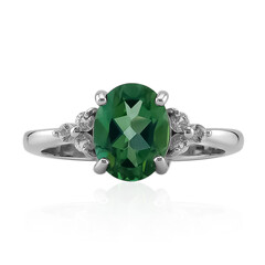 Bague en argent et Topaze vert papillon