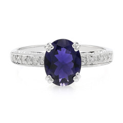 Bague en argent et Iolite de Ceylan