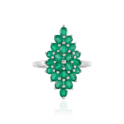 Bague en argent et Onyx vert