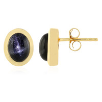 Boucles d'oreilles en argent et Diopside étoilé d'Inde
