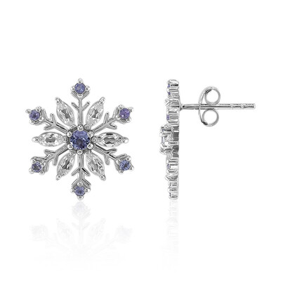 Boucles d'oreilles en argent et Topaze blanche