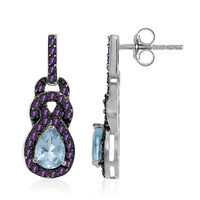 Boucles d'oreilles en argent et Topaze bleu ciel