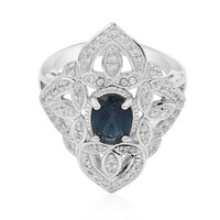 Bague en argent et Topaze bleu de Londres