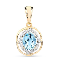 Pendentif en or et Aigue-Marine AAA