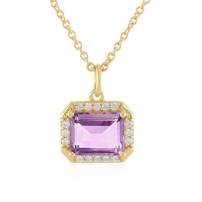 Collier en argent et Améthyste Rose de France