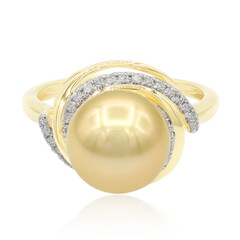 Bague en or et Perle dorée des mers du sud (TPC)