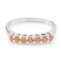 Bague en argent et Saphir orange