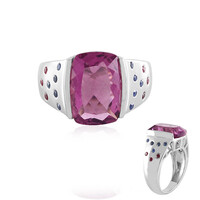 Bague en argent et Fluorite rose du Mexique (Adela Silber)