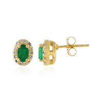 Boucles d'oreilles en argent et Emeraude de Zambie
