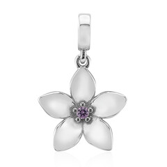 Charm en argent et Saphir parme